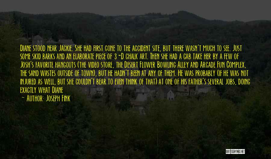 Joseph Fink Quotes: Diane Stood Near Jackie. She Had First Gone To The Accident Site, But There Wasn't Much To See. Just Some