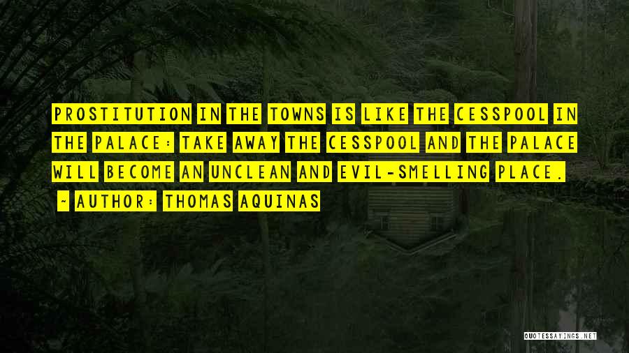 Thomas Aquinas Quotes: Prostitution In The Towns Is Like The Cesspool In The Palace: Take Away The Cesspool And The Palace Will Become