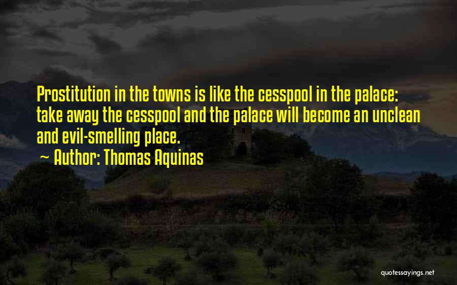 Thomas Aquinas Quotes: Prostitution In The Towns Is Like The Cesspool In The Palace: Take Away The Cesspool And The Palace Will Become