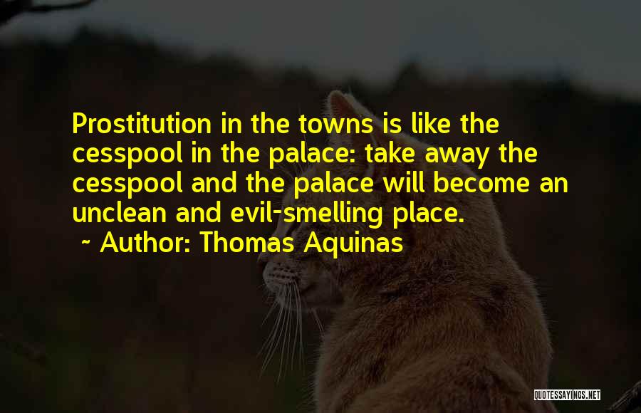 Thomas Aquinas Quotes: Prostitution In The Towns Is Like The Cesspool In The Palace: Take Away The Cesspool And The Palace Will Become