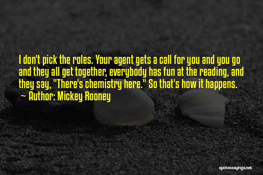 Mickey Rooney Quotes: I Don't Pick The Roles. Your Agent Gets A Call For You And You Go And They All Get Together,