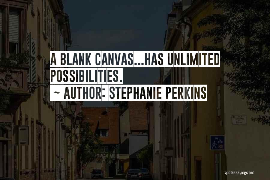 Stephanie Perkins Quotes: A Blank Canvas...has Unlimited Possibilities.