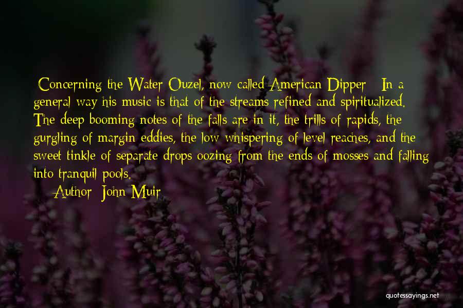 John Muir Quotes: [concerning The Water Ouzel, Now Called American Dipper:] In A General Way His Music Is That Of The Streams Refined
