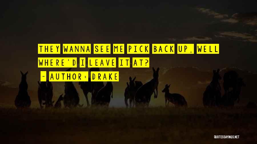 Drake Quotes: They Wanna See Me Pick Back Up, Well Where'd I Leave It At?