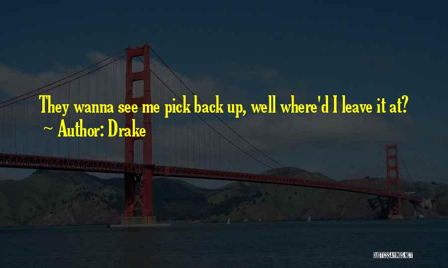 Drake Quotes: They Wanna See Me Pick Back Up, Well Where'd I Leave It At?