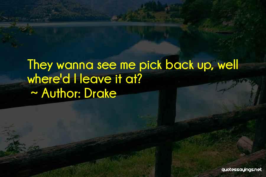 Drake Quotes: They Wanna See Me Pick Back Up, Well Where'd I Leave It At?