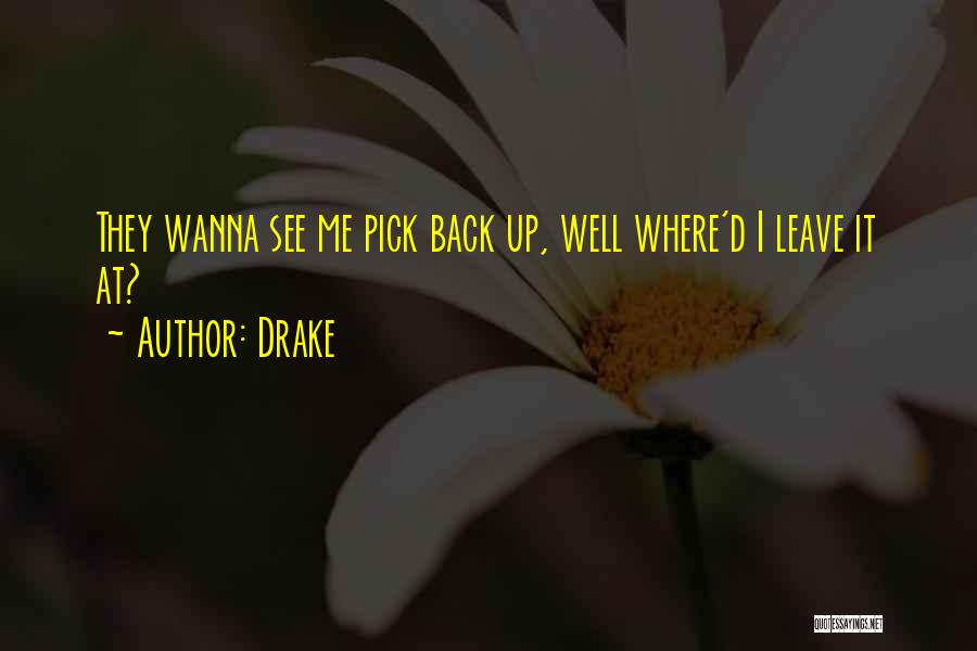 Drake Quotes: They Wanna See Me Pick Back Up, Well Where'd I Leave It At?