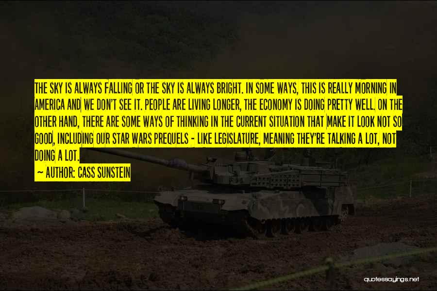 Cass Sunstein Quotes: The Sky Is Always Falling Or The Sky Is Always Bright. In Some Ways, This Is Really Morning In America