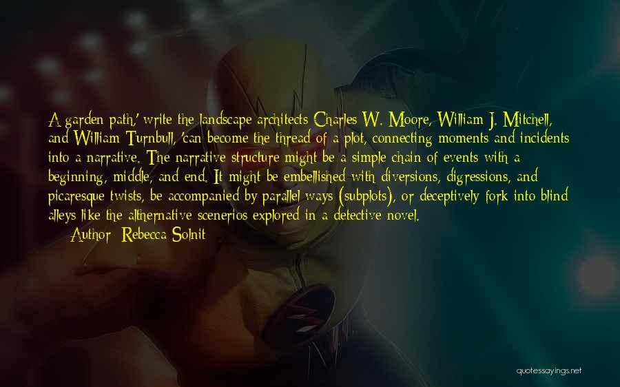 Rebecca Solnit Quotes: A Garden Path,' Write The Landscape Architects Charles W. Moore, William J. Mitchell, And William Turnbull, 'can Become The Thread