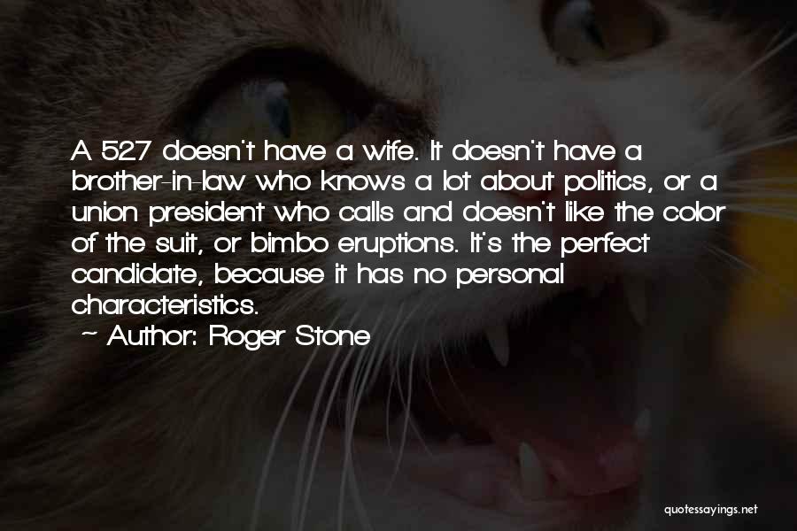 Roger Stone Quotes: A 527 Doesn't Have A Wife. It Doesn't Have A Brother-in-law Who Knows A Lot About Politics, Or A Union