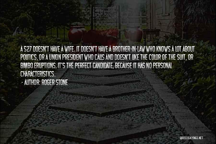 Roger Stone Quotes: A 527 Doesn't Have A Wife. It Doesn't Have A Brother-in-law Who Knows A Lot About Politics, Or A Union