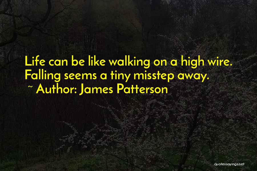 James Patterson Quotes: Life Can Be Like Walking On A High Wire. Falling Seems A Tiny Misstep Away.