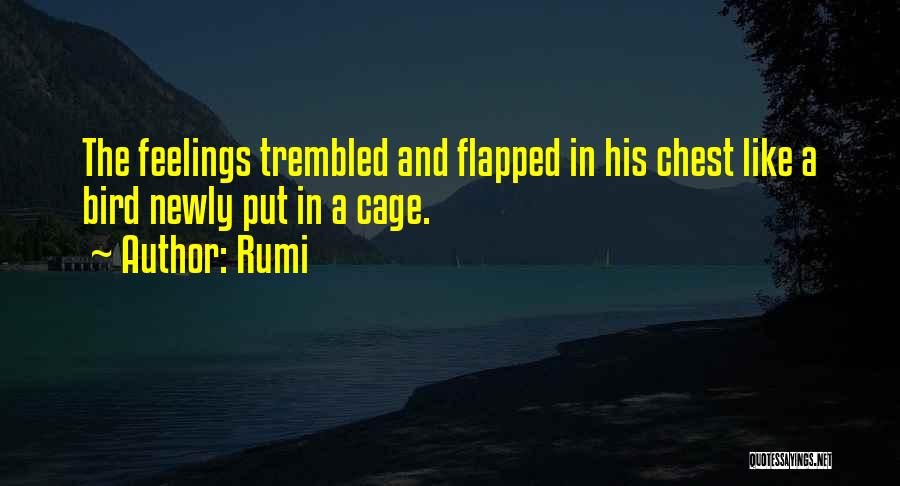 Rumi Quotes: The Feelings Trembled And Flapped In His Chest Like A Bird Newly Put In A Cage.