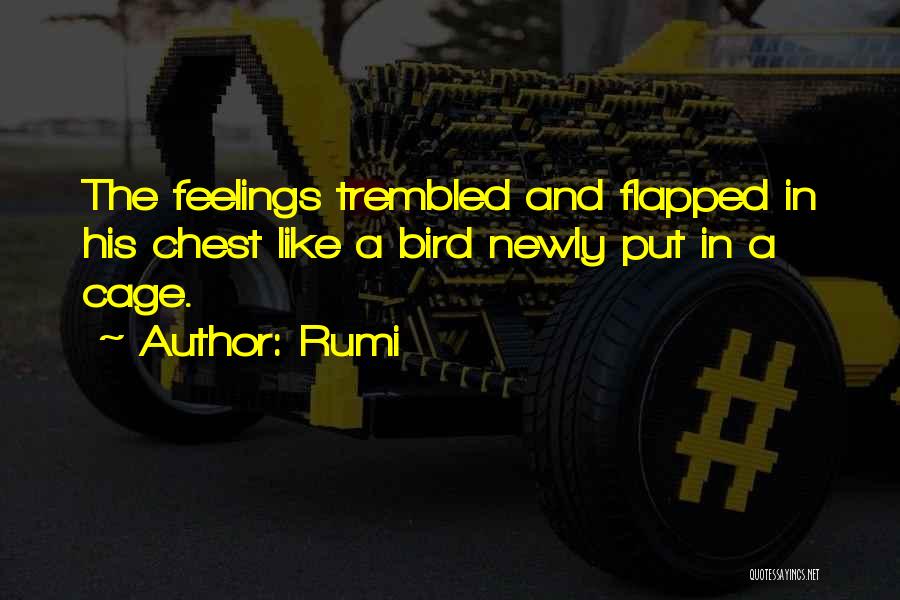 Rumi Quotes: The Feelings Trembled And Flapped In His Chest Like A Bird Newly Put In A Cage.