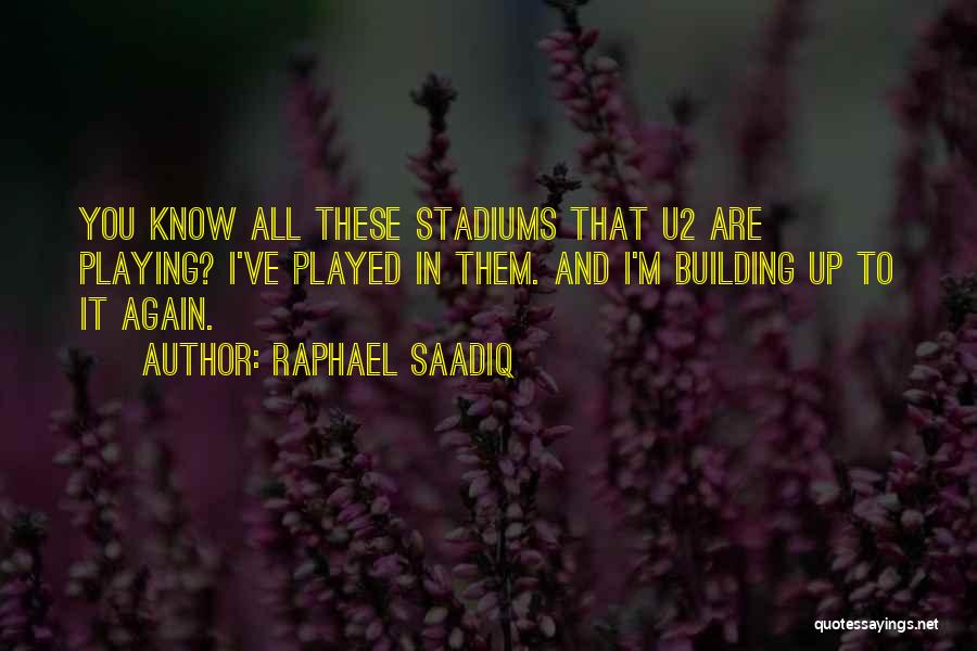 Raphael Saadiq Quotes: You Know All These Stadiums That U2 Are Playing? I've Played In Them. And I'm Building Up To It Again.