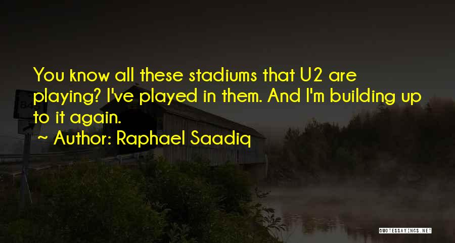 Raphael Saadiq Quotes: You Know All These Stadiums That U2 Are Playing? I've Played In Them. And I'm Building Up To It Again.