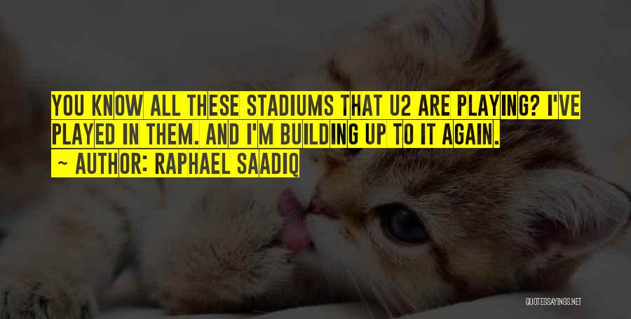 Raphael Saadiq Quotes: You Know All These Stadiums That U2 Are Playing? I've Played In Them. And I'm Building Up To It Again.