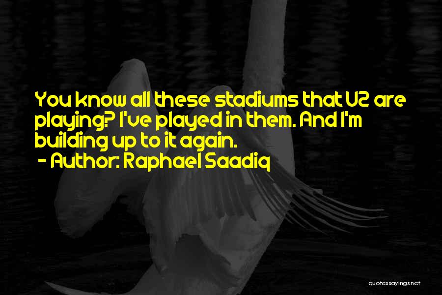 Raphael Saadiq Quotes: You Know All These Stadiums That U2 Are Playing? I've Played In Them. And I'm Building Up To It Again.