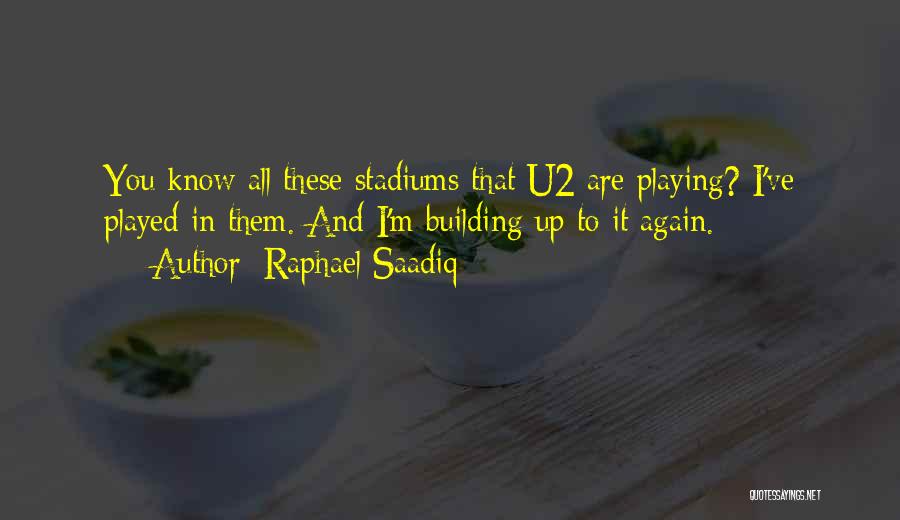 Raphael Saadiq Quotes: You Know All These Stadiums That U2 Are Playing? I've Played In Them. And I'm Building Up To It Again.