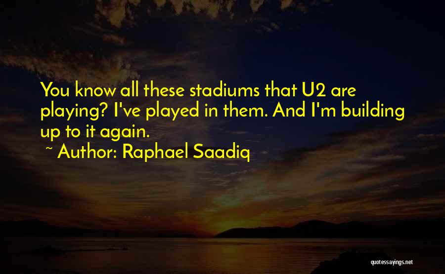 Raphael Saadiq Quotes: You Know All These Stadiums That U2 Are Playing? I've Played In Them. And I'm Building Up To It Again.