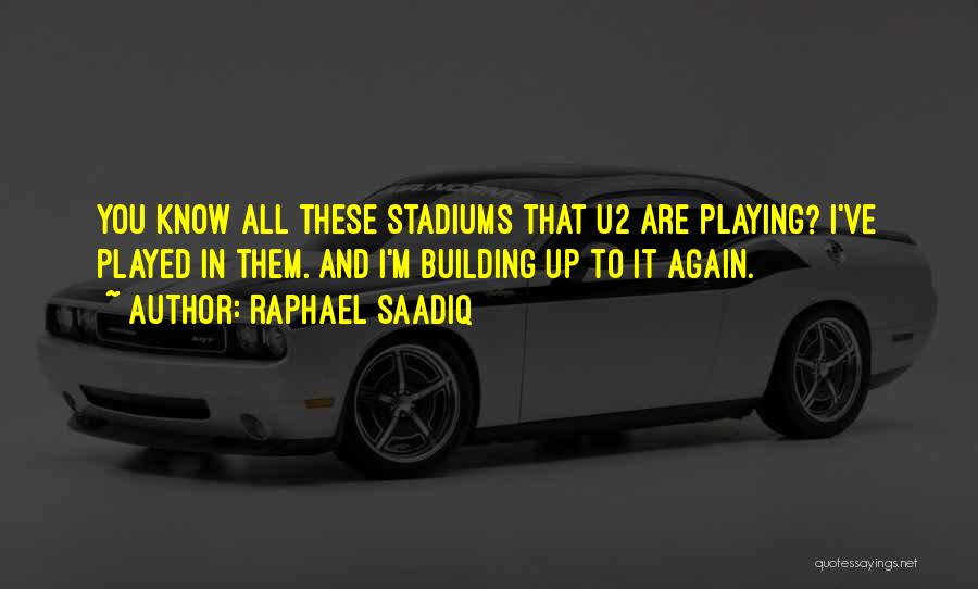 Raphael Saadiq Quotes: You Know All These Stadiums That U2 Are Playing? I've Played In Them. And I'm Building Up To It Again.
