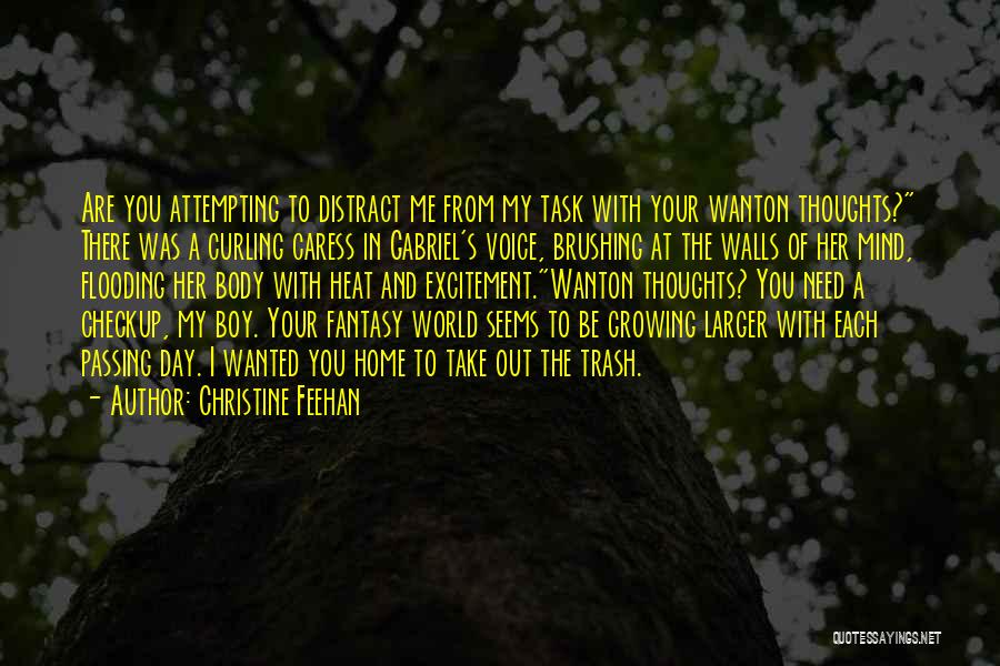 Christine Feehan Quotes: Are You Attempting To Distract Me From My Task With Your Wanton Thoughts? There Was A Curling Caress In Gabriel's