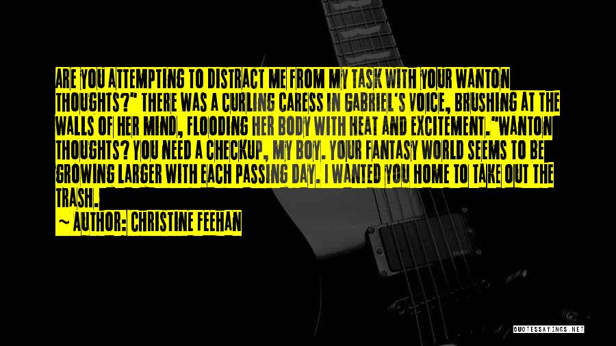 Christine Feehan Quotes: Are You Attempting To Distract Me From My Task With Your Wanton Thoughts? There Was A Curling Caress In Gabriel's