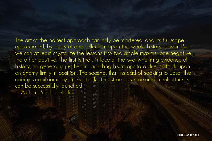 B.H. Liddell Hart Quotes: The Art Of The Indirect Approach Can Only Be Mastered, And Its Full Scope Appreciated, By Study Of And Reflection