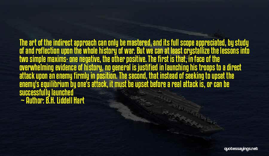 B.H. Liddell Hart Quotes: The Art Of The Indirect Approach Can Only Be Mastered, And Its Full Scope Appreciated, By Study Of And Reflection