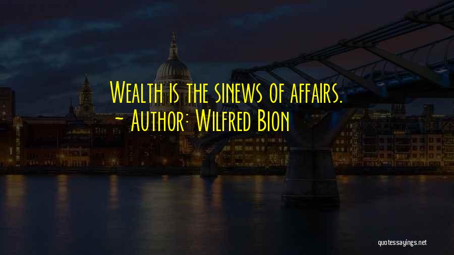Wilfred Bion Quotes: Wealth Is The Sinews Of Affairs.