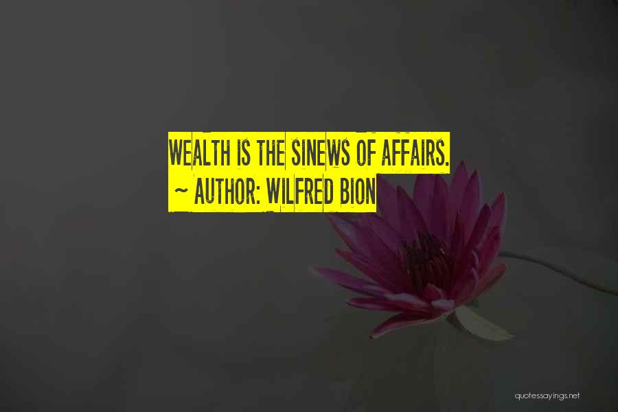 Wilfred Bion Quotes: Wealth Is The Sinews Of Affairs.