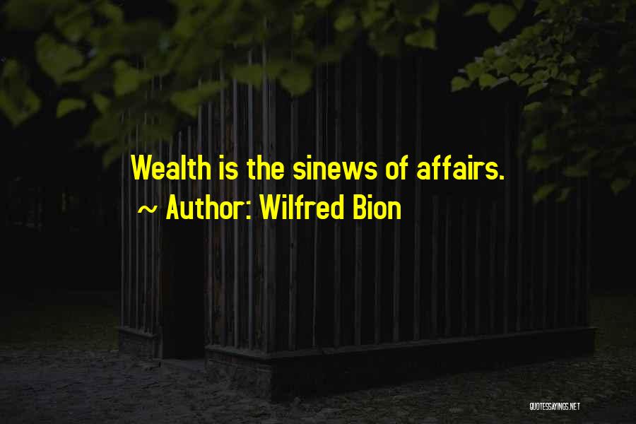 Wilfred Bion Quotes: Wealth Is The Sinews Of Affairs.