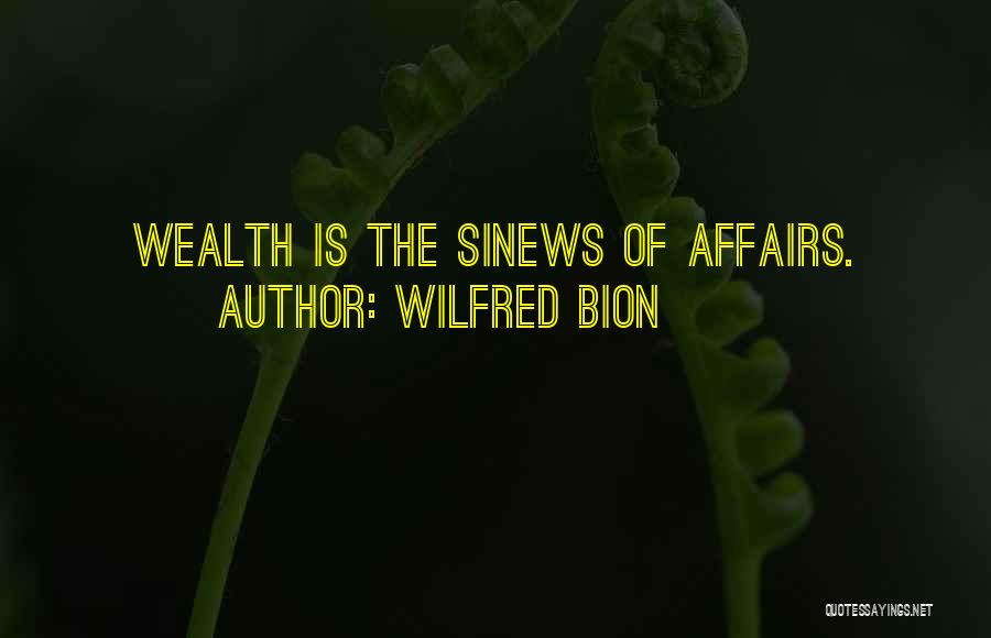 Wilfred Bion Quotes: Wealth Is The Sinews Of Affairs.