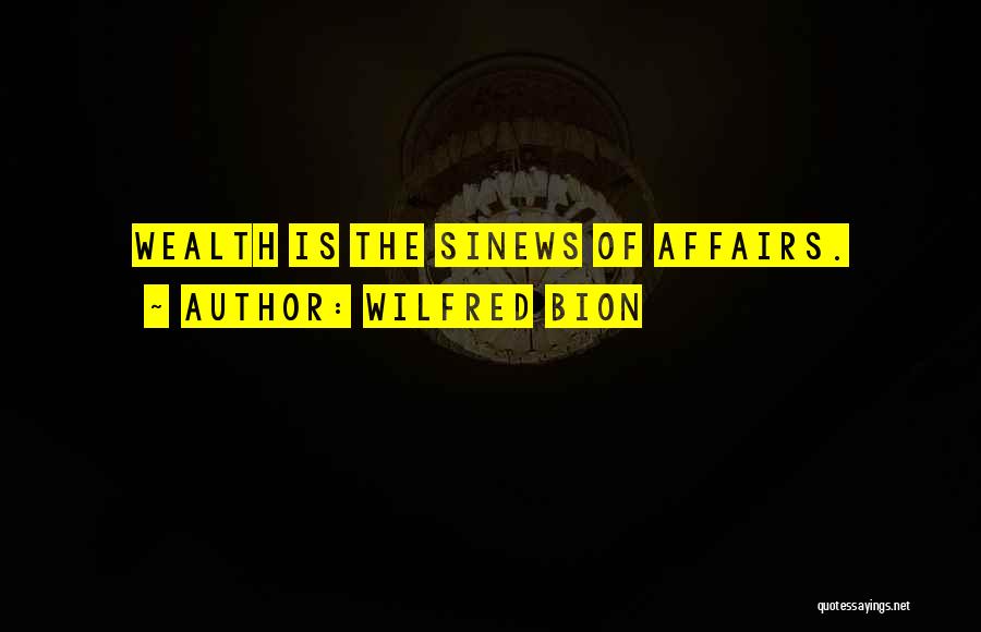 Wilfred Bion Quotes: Wealth Is The Sinews Of Affairs.