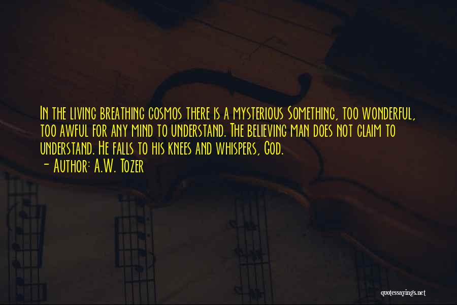 A.W. Tozer Quotes: In The Living Breathing Cosmos There Is A Mysterious Something, Too Wonderful, Too Awful For Any Mind To Understand. The