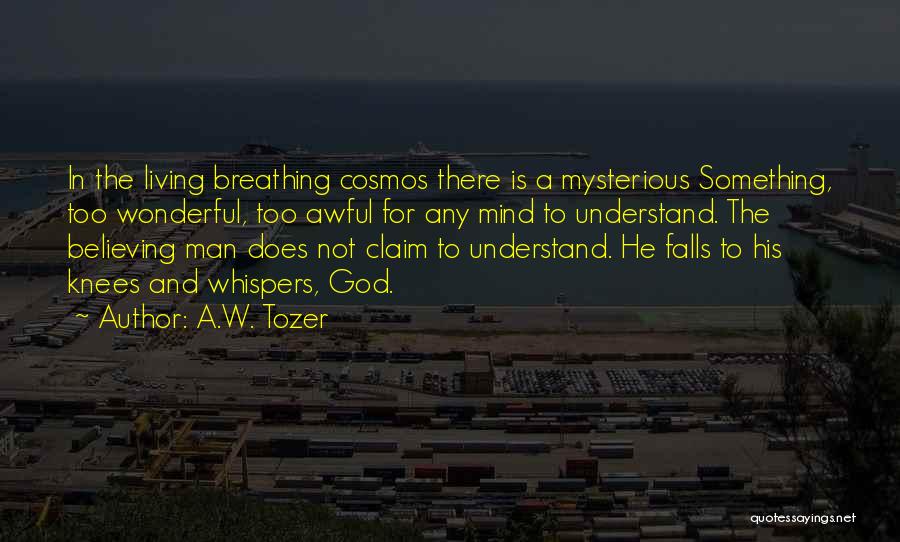 A.W. Tozer Quotes: In The Living Breathing Cosmos There Is A Mysterious Something, Too Wonderful, Too Awful For Any Mind To Understand. The