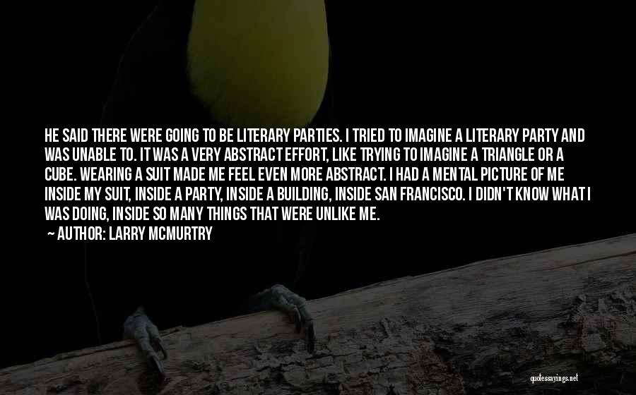 Larry McMurtry Quotes: He Said There Were Going To Be Literary Parties. I Tried To Imagine A Literary Party And Was Unable To.