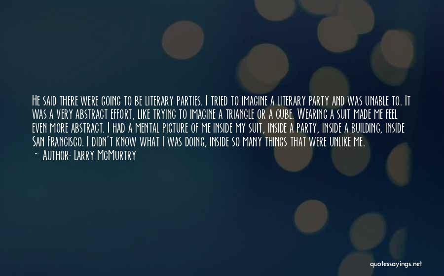 Larry McMurtry Quotes: He Said There Were Going To Be Literary Parties. I Tried To Imagine A Literary Party And Was Unable To.