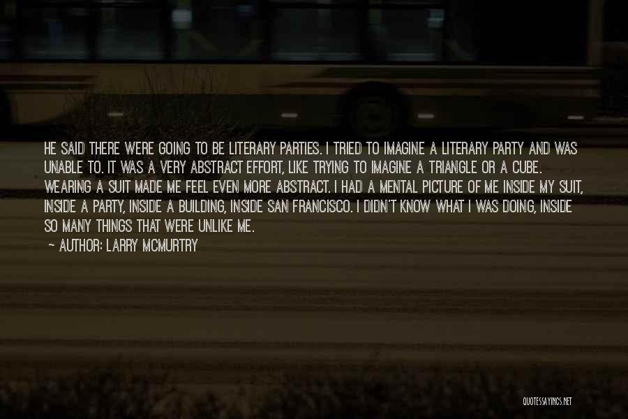 Larry McMurtry Quotes: He Said There Were Going To Be Literary Parties. I Tried To Imagine A Literary Party And Was Unable To.