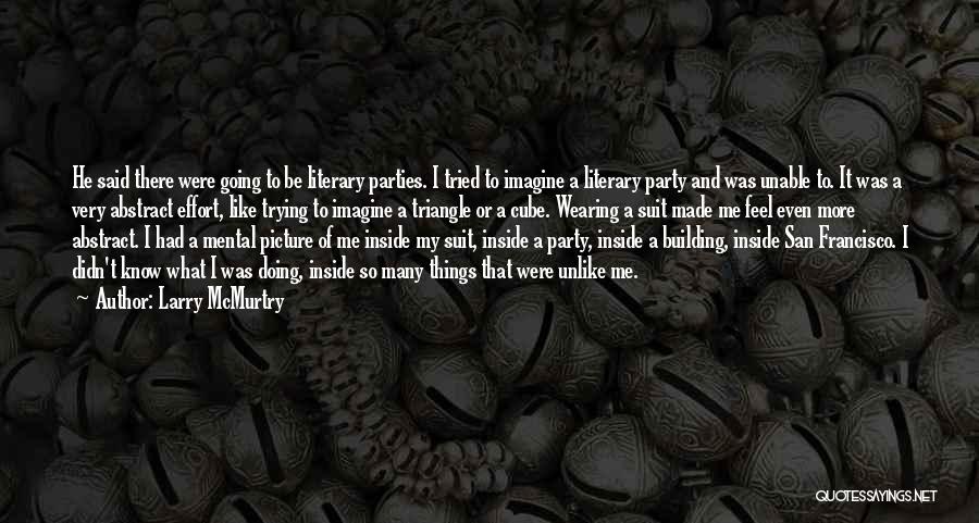 Larry McMurtry Quotes: He Said There Were Going To Be Literary Parties. I Tried To Imagine A Literary Party And Was Unable To.