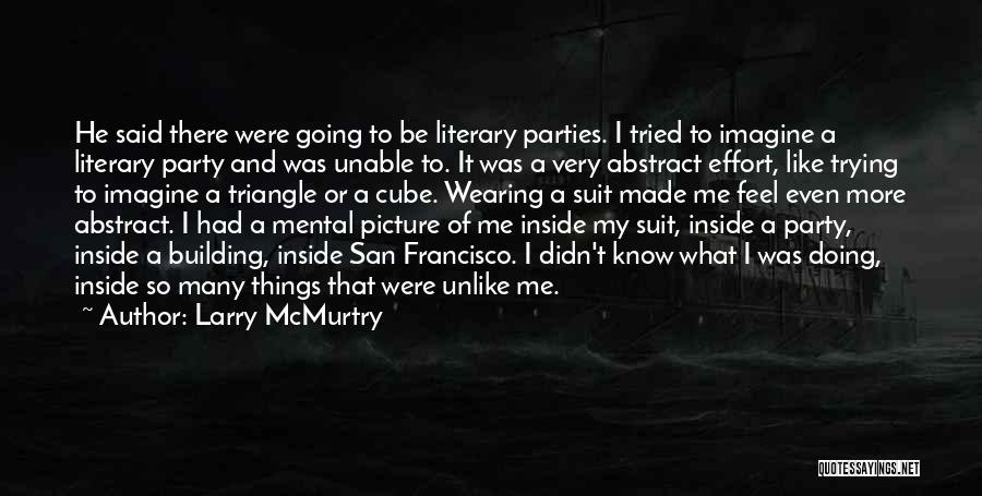 Larry McMurtry Quotes: He Said There Were Going To Be Literary Parties. I Tried To Imagine A Literary Party And Was Unable To.