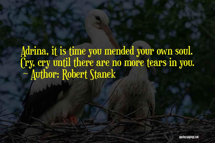 Robert Stanek Quotes: Adrina, It Is Time You Mended Your Own Soul. Cry, Cry Until There Are No More Tears In You.