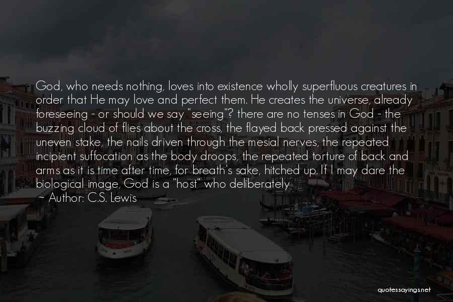 C.S. Lewis Quotes: God, Who Needs Nothing, Loves Into Existence Wholly Superfluous Creatures In Order That He May Love And Perfect Them. He