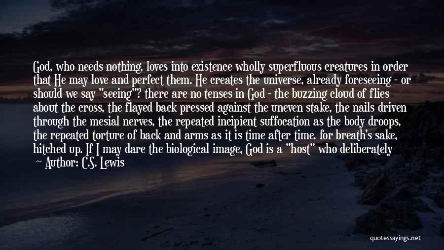 C.S. Lewis Quotes: God, Who Needs Nothing, Loves Into Existence Wholly Superfluous Creatures In Order That He May Love And Perfect Them. He