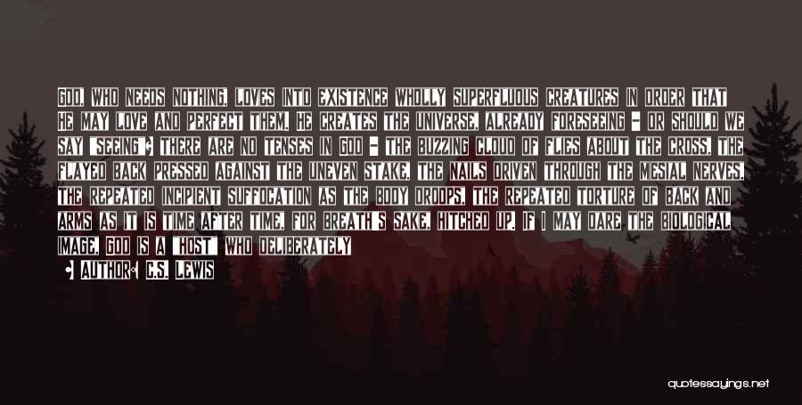 C.S. Lewis Quotes: God, Who Needs Nothing, Loves Into Existence Wholly Superfluous Creatures In Order That He May Love And Perfect Them. He