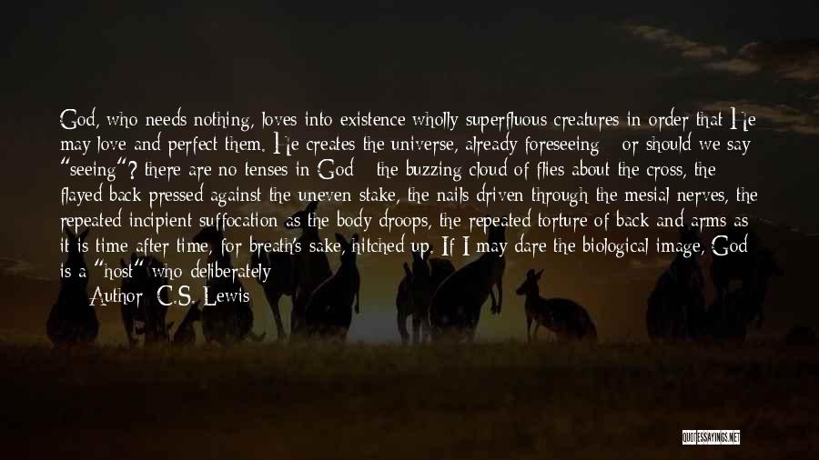 C.S. Lewis Quotes: God, Who Needs Nothing, Loves Into Existence Wholly Superfluous Creatures In Order That He May Love And Perfect Them. He