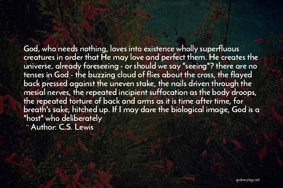 C.S. Lewis Quotes: God, Who Needs Nothing, Loves Into Existence Wholly Superfluous Creatures In Order That He May Love And Perfect Them. He