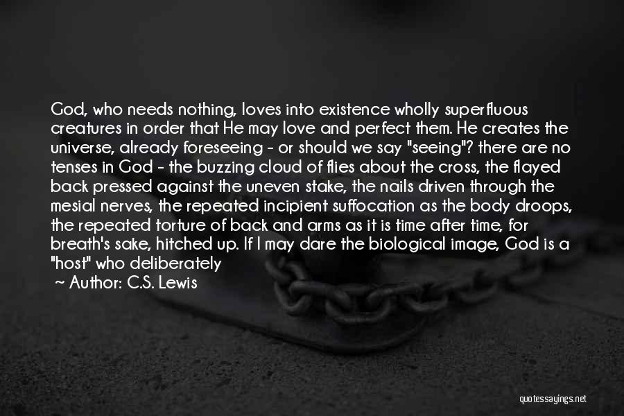 C.S. Lewis Quotes: God, Who Needs Nothing, Loves Into Existence Wholly Superfluous Creatures In Order That He May Love And Perfect Them. He