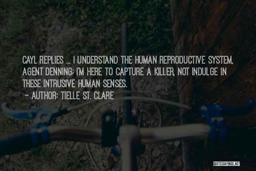 Tielle St. Clare Quotes: Cayl Replies ... I Understand The Human Reproductive System, Agent Denning; I'm Here To Capture A Killer, Not Indulge In