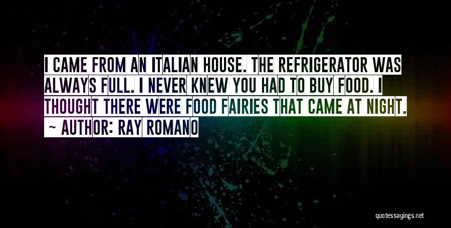 Ray Romano Quotes: I Came From An Italian House. The Refrigerator Was Always Full. I Never Knew You Had To Buy Food. I